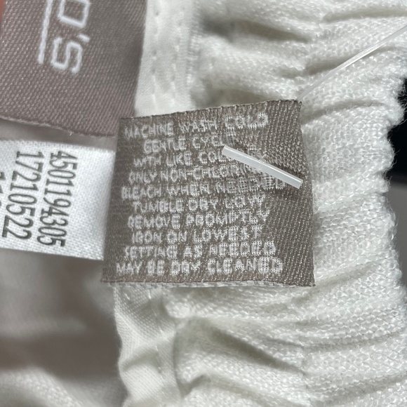 NEW Chicos Pants Womens Small white linen wide leg pull on casual classic - Picture 7 of 11